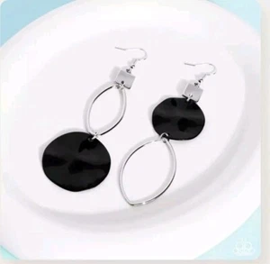 Obsessive OSTINATO SCHWARZE OHRRINGE BAUMELNDER MODESCHMUCK PAPARAZZI - Bild 1 von 3