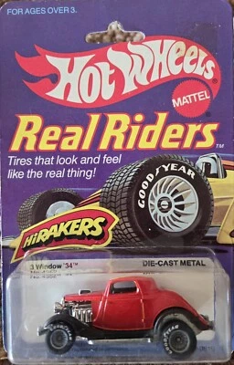 🔥🔥Vintage Hotwheels Real Riders/Rojo/3 Ventanas '34/2 Puertas/Bujes Grises/Hirakers🔥🔥 Foto 1 de 4