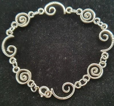 NEW Sterling Silver Fancy Bracelet 925 Hallmarked Elegant  19cm - Image 1 of 4