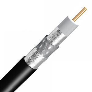 TIMES FIBER 1000' RG6 Coax Cable Tri-Shield 77% Braid 18AWG CATV Bulk Reel Black