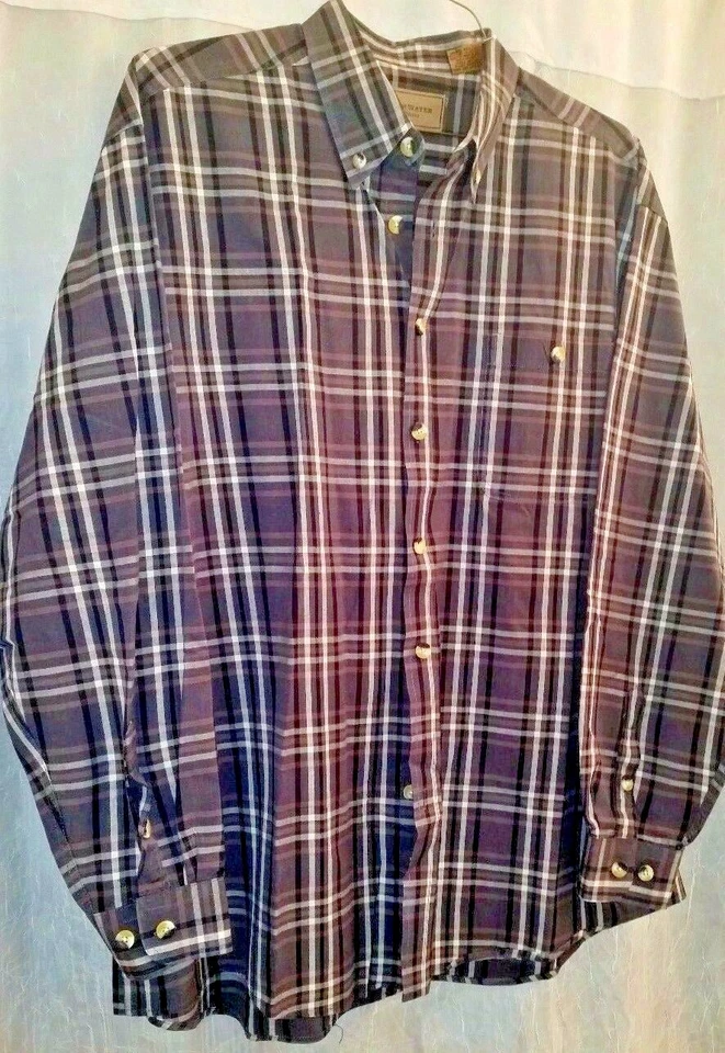 Camisa XXL de manga larga con botones para hombre 17/34 algodón a cuadros duradera marrón negra Foto 1 de 4