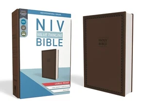 NIV, Value Thinline Bible, Large Print, Leathersoft, Brown, Comfort Print - Picture 1 of 9