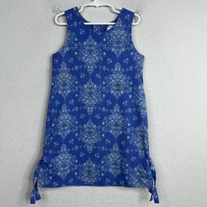 Kelly's Kids Dress Girls Size 7 Blue Floral Paisley Sleeveless VTG Summer Boho - Picture 1 of 9