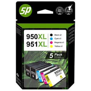 1-5PK 950XL 951XL Ink Cartridges Black Color For HP OfficeJet Pro 8600 8630 8620 - Picture 1 of 10