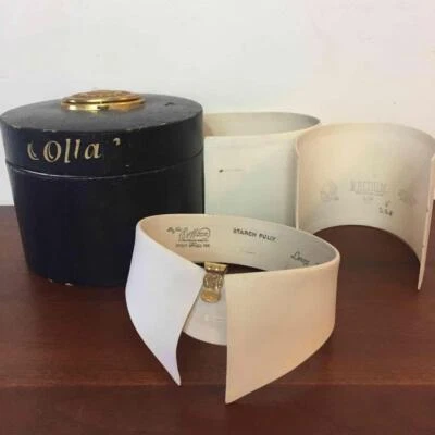 Antique Black Dresser Vanity COLLAR BOX Holder Storage Victorian Cufflink Insert - Image 1 of 4