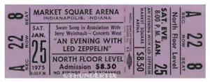 1 LED ZEPPELIN UNUSED FULL CONCERT TICKET 1975 Indianapolis, Indiana reprint - Picture 1 of 1