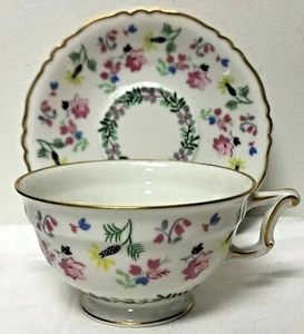 HAVILAND BLUE CAMPANA DE COLECCIÓN LIMOGES FRANCIA ENCANTADOR DELICADO JUEGO DE TAZAS Y PLATILLOS FLORALES - Imagen 1 de 10