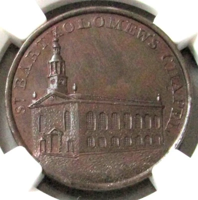 1790's GREAT BRITAIN 1/2 PENNY WARWICKSHIRE KEMPSON'S NGC MS 62 BN D&H-151 - Image 1 of 3