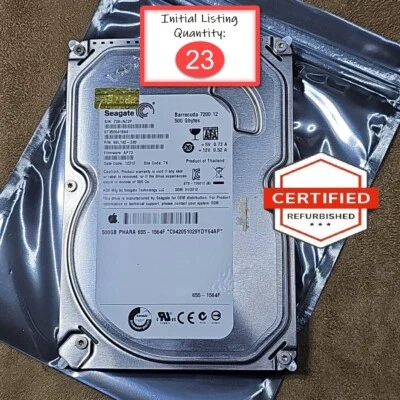 Seagate Barracuda 500GB 3.5" 7200RPM SATA HDD Recertified Internal Hard Drive - Image 1 of 4