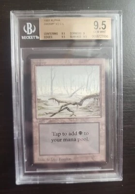 1993 MTG Magic The Gathering ALPHA Swamp Beckett BGS 9.5 GEM MINT FREE SHIPPING  - Image 1 of 2