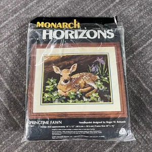 Springtime Fawn Monarch Horizons Needlepoint Kit 1985 T1361 NOB - Picture 1 of 4