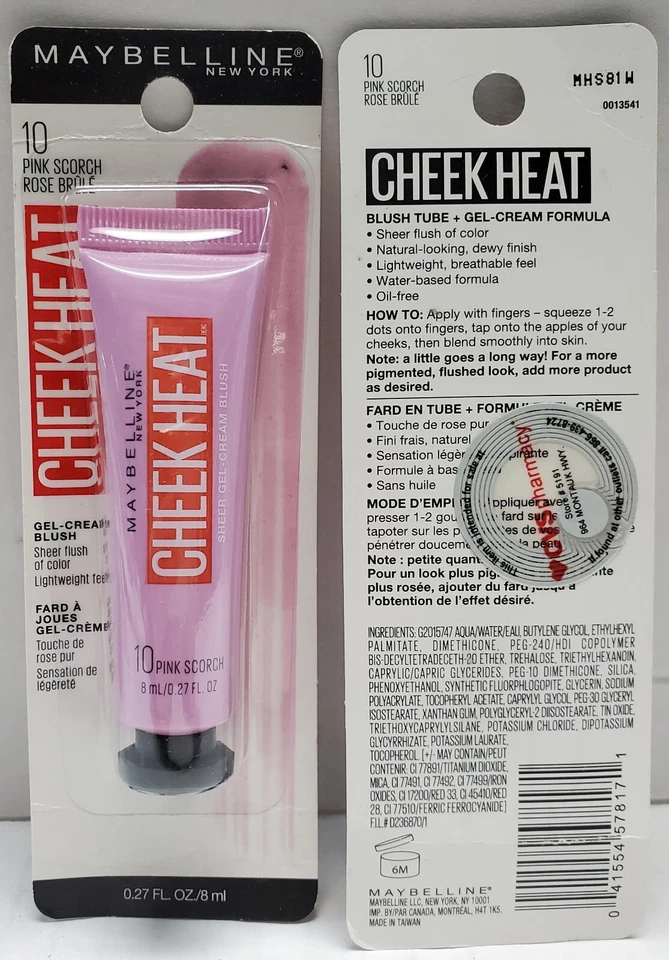 Lot of 2 Maybelline Cheek Heat Gel-Cream Blush, Face Makeup #10 Pink Scorch - Image 1 of 1