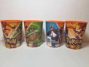 Lot of 4 2008 Pokémon Generation 4 Diamond Pearl Reusable Plastic Party Cups 