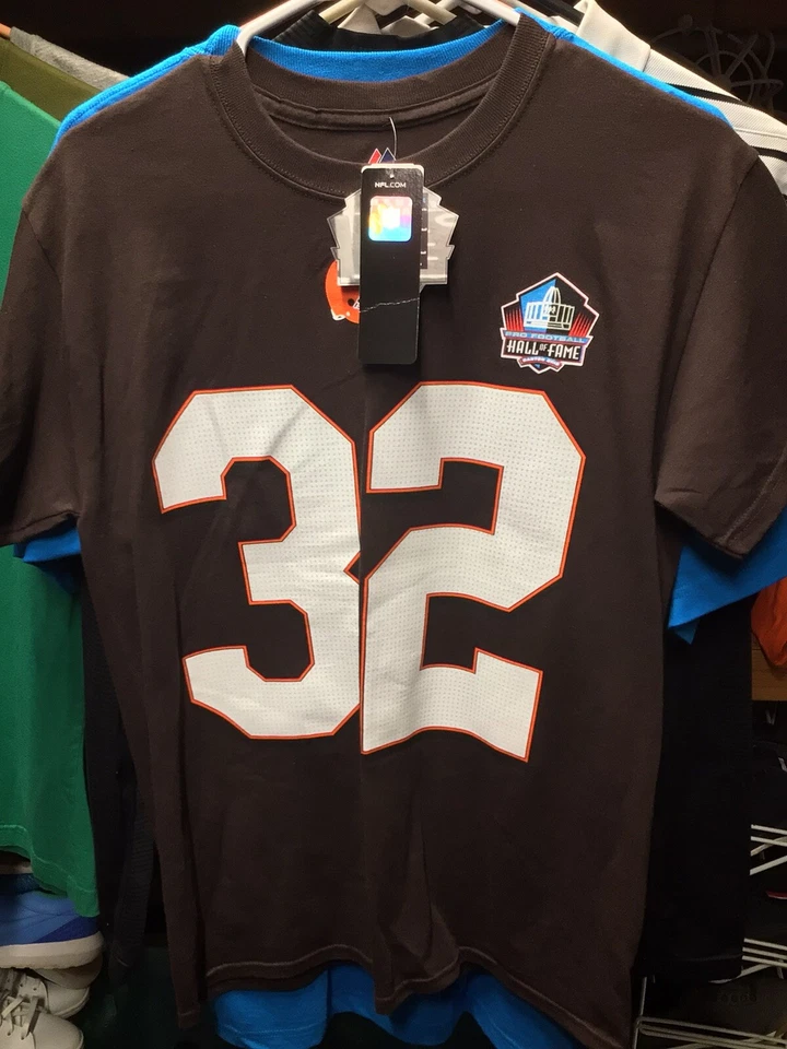 Camisa Jersey Masculina Pequena NFL Jim Brown Cleveland Browns Majestic HOF Nome Número - Imagem 1 de 4
