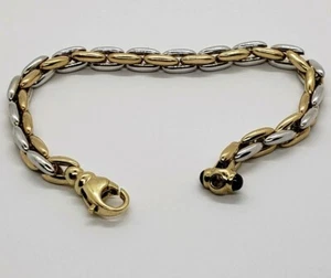 14 K Yellow and White Gold Bracelet with Blue Sapphires - Picture 1 of 5