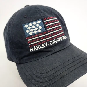 Harley Davidson Motorräder Mütze Kappe USA amerikanische Flagge patriotisch schwarz Strapback - Bild 1 von 9