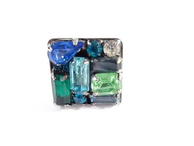Anillo de cristal cuadrado verde azul para mujer DANNIJO talla 6 nuevo sin etiquetas 225 Foto 1 de 4
