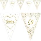 50th Golden Wedding Anniversary Decorations Bunting Banner Balloon Tableware