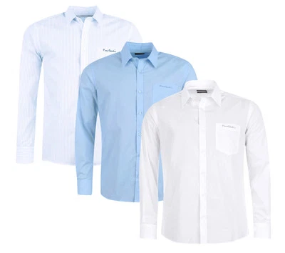Pierre Cardin Herren Hemd Langarm Regular Fit – Freizeit & Business, Weiß/Blau - Bild 1 von 4