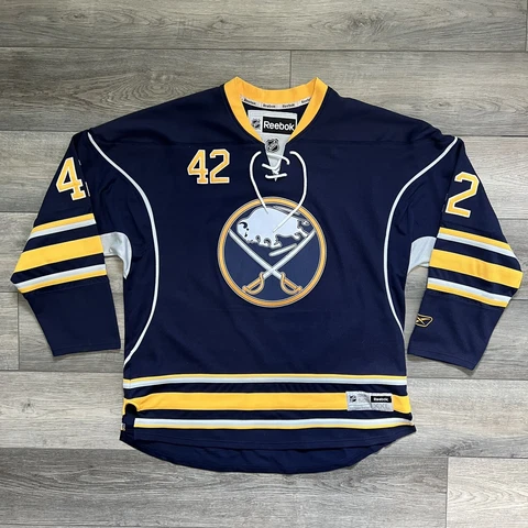 Reebok Premier NHL Jersey Buffalo Sabres Nathan Gerbe Navy Mens Size 2XL Cover
