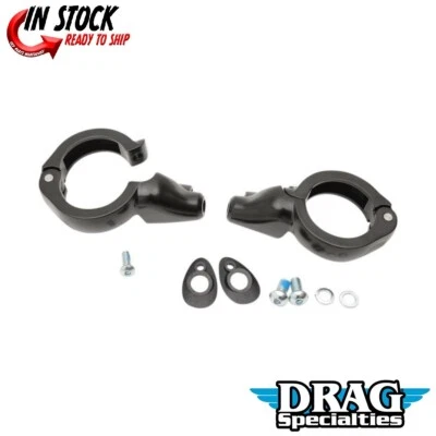 Kit de reubicación de señal de giro delantera negra brillante 49 mm para Harley FXD Dyna 06-17 Foto 1 de 3