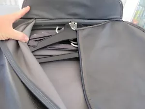 Vintage Samsonite CHARCOAL Leather Hanging Garment Suit- PAK Dress Bag Travel - Picture 1 of 4