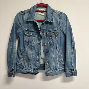Madewell Classic Blue Denim Trucker Jacket. Ladies Size Small - FREE UK POSTAGE - Picture 1 of 8