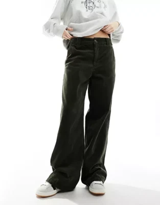 🌻Carhartt WIP Corduroy Craft Loose Fit Pant Plant Rinsed GREEN Sz 25 UK 6 BNWT - Image 1 of 4