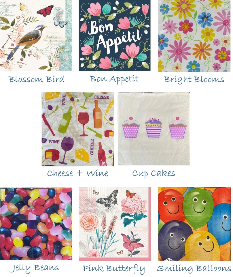 Servilletas/Servilletas Estampadas para Fiesta - Mariposas Pájaros Flores Picnic - ver des ⬇️ Foto 1 de 1