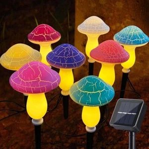 8Pcs LED Solar Mushroom Outdoor Garden Decor Waterproof Yard Pathway Stake Light - Picture 1 of 7