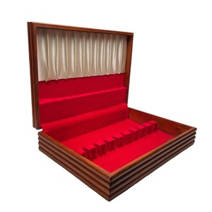 New ListingOneida Flatware Silverware Wood Box Storage Chest Anti Tarnish Proof Case 12 Pc