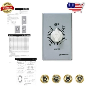 Compact 15-Minute Wall Timer for Efficient Energy Control - Metal Design - Picture 1 of 6