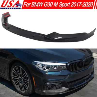 Divisor de para-choque dianteiro aparência de fibra de carbono para BMW G30 530i M550i M Sport 2017-2020 - Imagem 1 de 4
