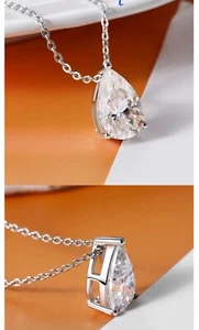 4CT Pear Cut Moissanite Necklace for Women S925 Sterling Silver   GRA Certified  - Picture 1 of 3