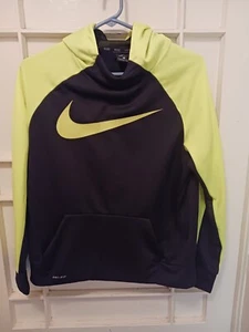 Nike Dri-Fit Black/Neon Pullover Hoodie Youth XL - Picture 1 of 3