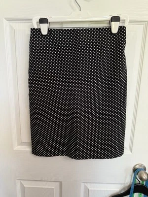 Philosophy 直筒铅笔裙黑白波点女式 6 码及膝 — 第 1/4 张图片