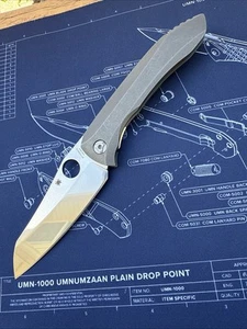 Spyderco/Peter Rassenti Paysan - Brightwashed CPM S90V Tumbled Titanium C238TIP - Picture 1 of 11