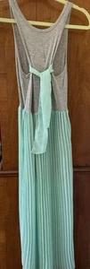 Girls Grey and Blue Summer T Shirt Dress - Picture 1 of 2