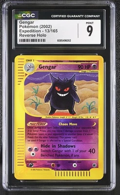 CGC 9 MINT Gengar 2002 Expedition 13/165 Reverse Holo Pokemon Card - Image 1 of 2