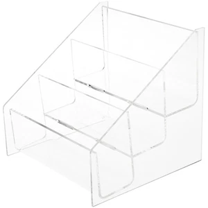 Plymor Clear Acrylic 3-Level Postcard Rack (Countertop), Fits 5.8" x 4.1" Items - Picture 1 of 1