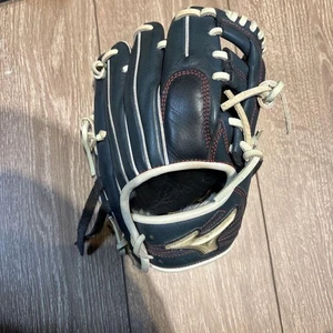 Mizuno Global Elite Leather Baseball Glove Black Beige Training Use - Picture 1 of 3