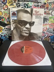 RAY CHARLES Best Of Country & Western VG++ MAROON VINYL W/HYPE STICKER - Picture 1 of 2