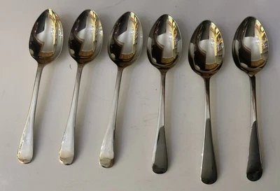 TW&S St Leger Acero Inoxidable Níquel 13.5cm Cucharaditas Inglés Antiguo Cucharaditas Cubiertos Foto 1 de 4