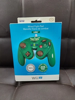 NINTENDO WII WII U ZELDA LINK GREEN PDP WIRED FIGHT PAD SUPER CIB - Image 1 of 4