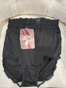 Slip mutandine nonna pizzo nero vintage Be Free 34-38” fianchi taglia 5-7 USA NUOVO - Foto 1 di 5