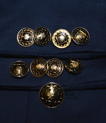 RARE! 44L PAL ZILERI Men's Blue Italy Wool Gold Metal Button Blazer Jacket Coat - Image 1 of 4