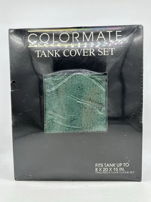 Винтажный ретро ванной цветной туалет бак чехол комплект Shag ковер зеленый - Изображение 1 из 4