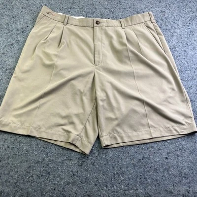 Greg Norman Men’s Khaki Pleated Front Chino Golf Short Sz 42 -Fitted Waist - Image 1 of 4