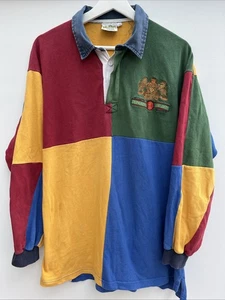 Mad Dogs Hong Kong 90s Rugby Shirt Long Sleeve Sevens Multi-coloured Mens 44 XL - Picture 1 of 8