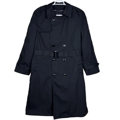 DSCP Garrison Collection Trench Coat Mens 42R Black Double Breasted All Weather - Image 1 of 4